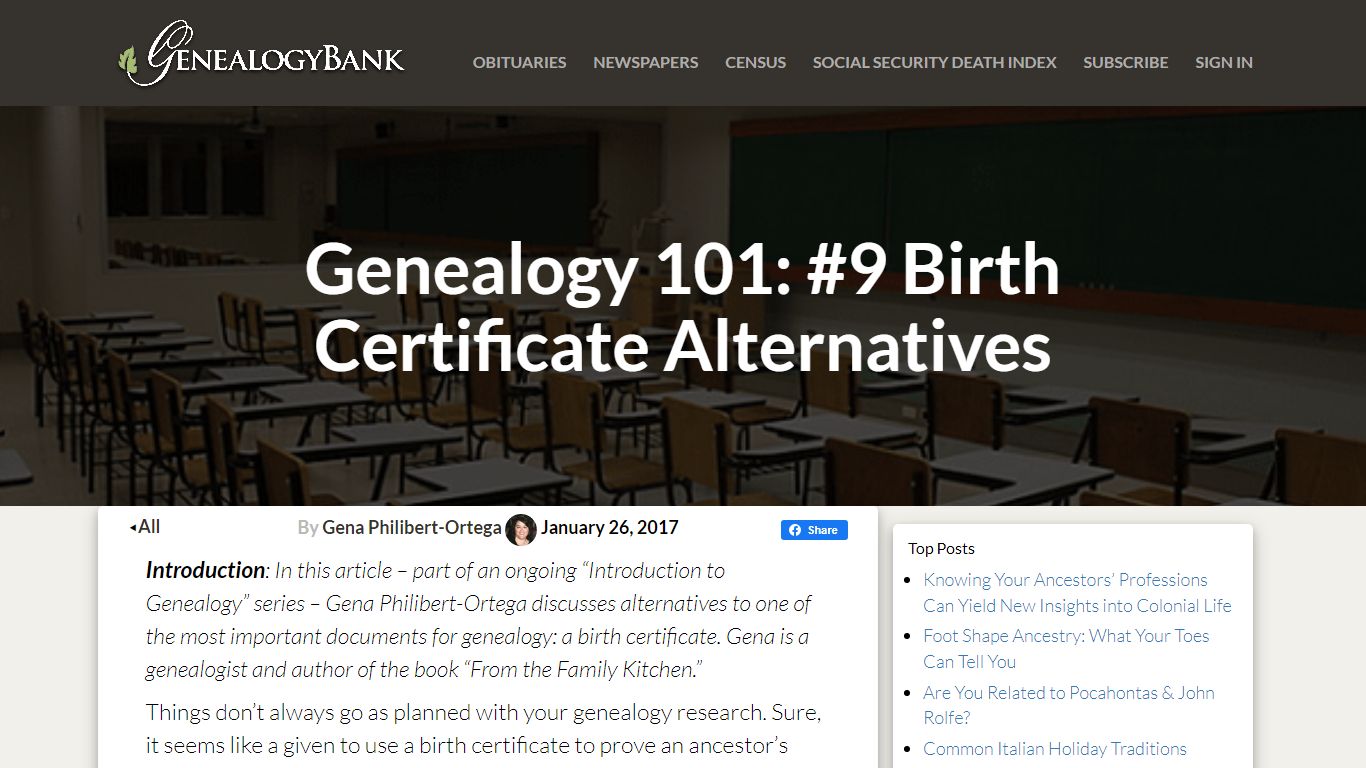 Genealogy 101: #9 Birth Certificate Alternatives - GenealogyBank Blog